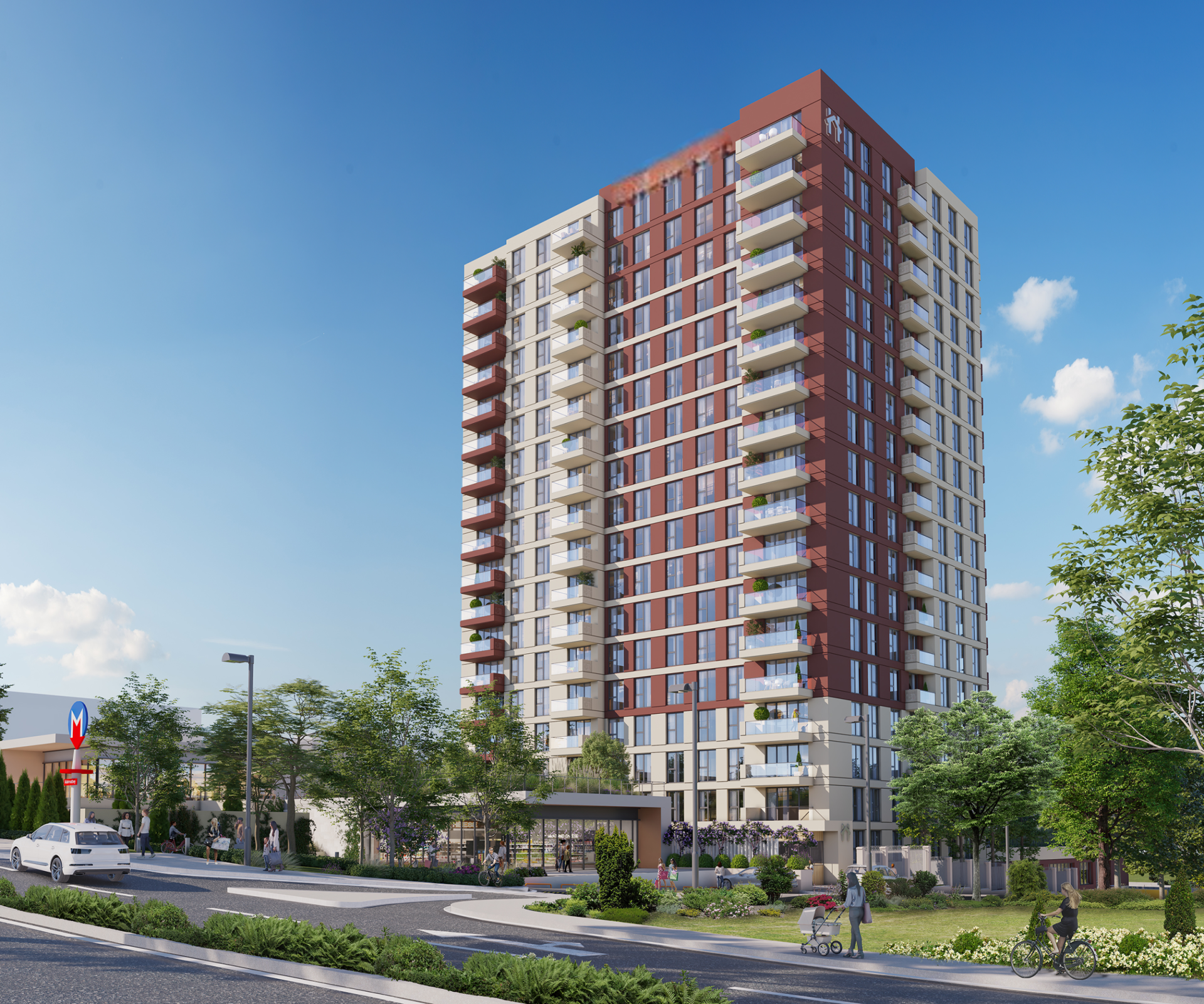 Modern Apartments Near the Metro Station in the Promising Mahmutbey District, Istanbul