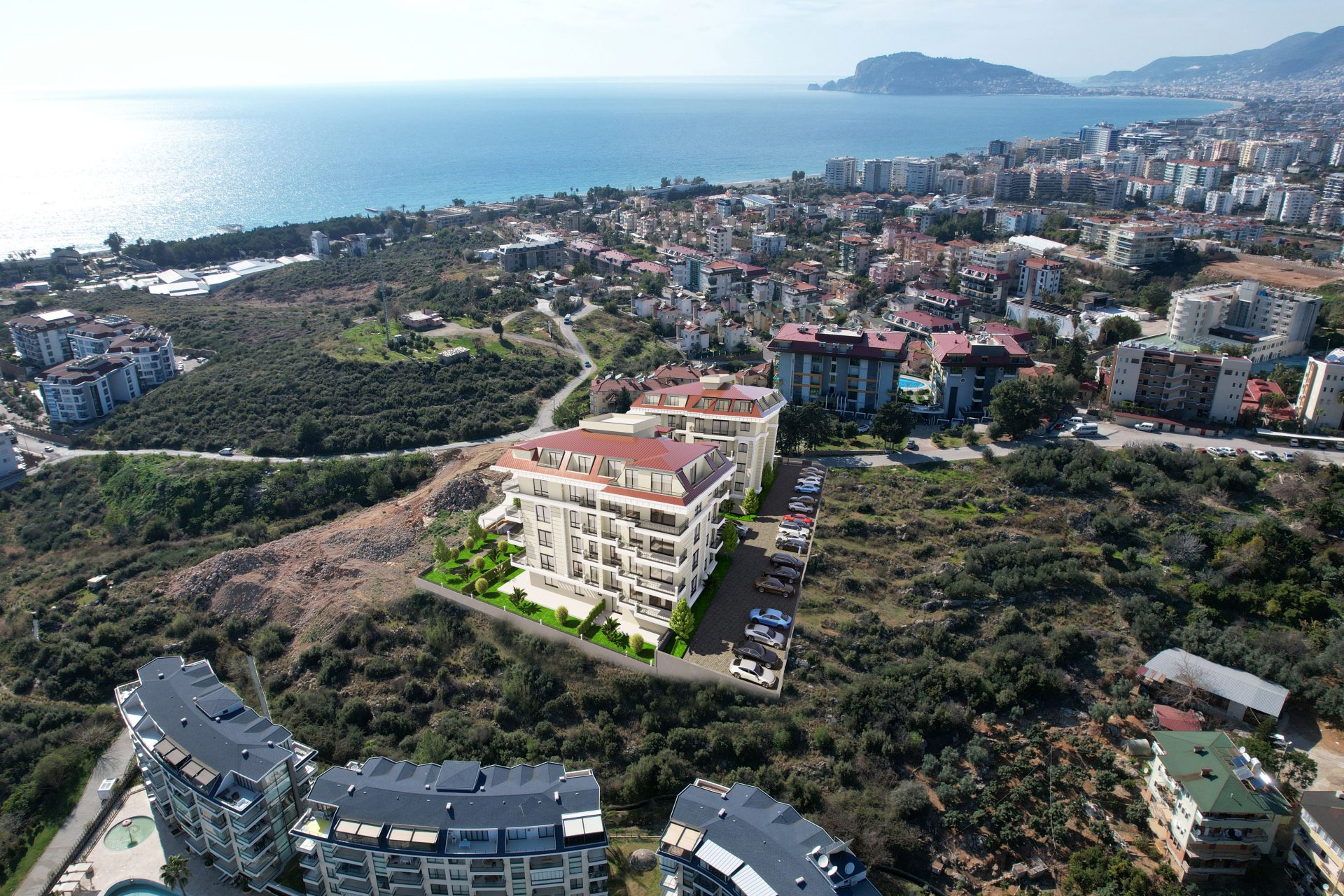 Kestel, Alanya'da Deniz Manzaralı Geniş Daireler