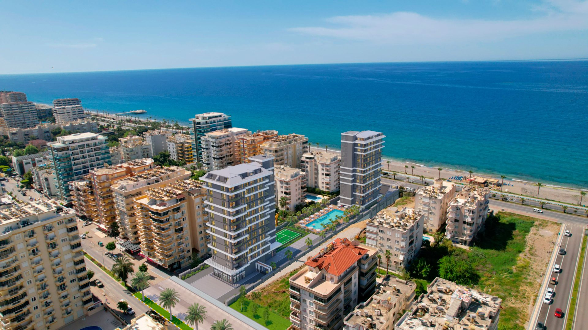 Sea View Apartments on the First Coastline in Mahmutlar, Alanya
